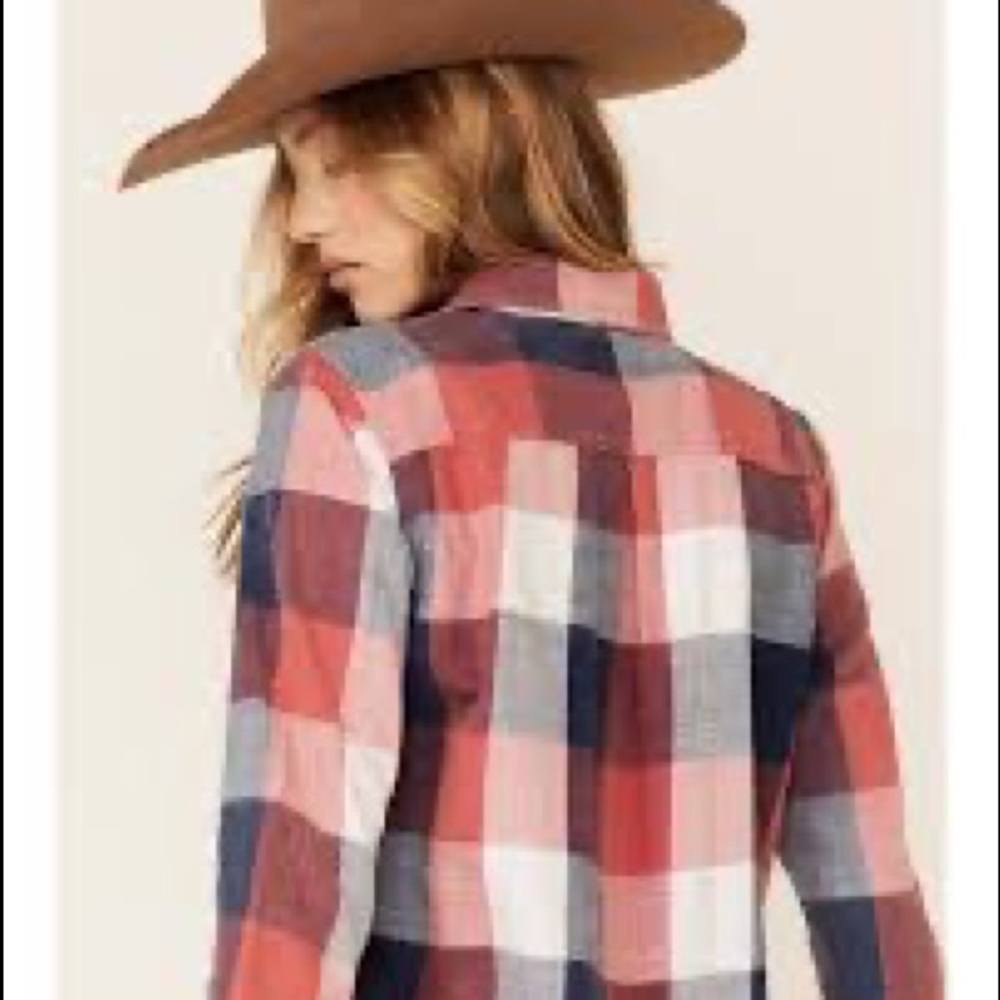 Rails Red Navy and White Plaid Button-Down Shirt